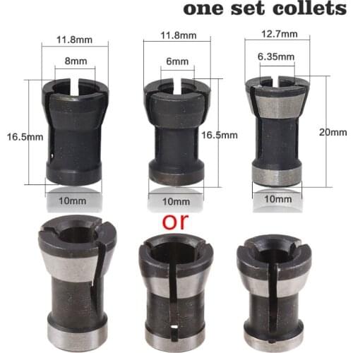 3pcs/set 6mm 6.35mm 8mm Woodworking Router Bit Engraving Milling Cutter Chuck