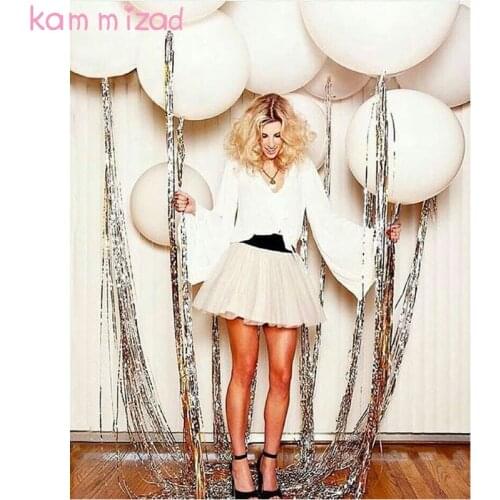 36inch Round black Balloon Latex Balloons silver tinsel Wedding Decoration Inflatable Helium girls Ballons Birthday supplies