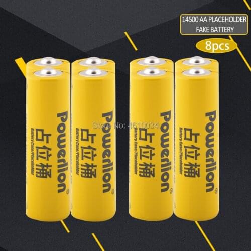 8pc 14500 li-ion lithium dummy fake battery for Lithium iron phosphate battery AA battery setup dummy cells can't charger