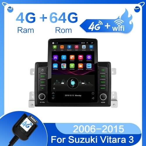 For Suzuki Vitara 3 2005-2015 Android 10 4G DSP Car Radio Multimedia player for tesla style vertical screen Navigation gps 2 din