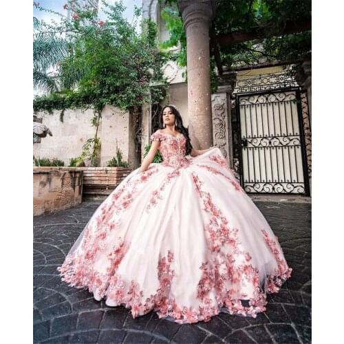 2021 Off Shoulder Ball Gown Quinceanera Dresses Beads Sweet 16 Dress Party Wear Princess Gowns Xv Años Vestidos De 15 Años