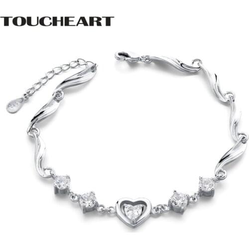 TOUCHEART Trending S925 Heart Silver Bracelets&Bangles For Women Snaps Bracelet Jewelry Wedding Gifts Bracelet Femme SBR190135