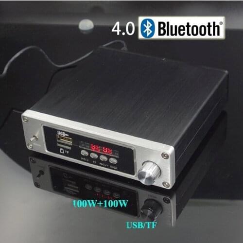 KYYSLB DC12~25V 100W*2 DP2 4.0 Bluetooth Amplifier TPA3116D2 Lossless Player Digital Amplifier with USB TF 4~8 Ohm 20HZ~30KHZ