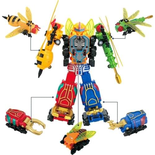 Transformation Insects Deformation Action Figure Robot ChildrenS Educational Toys 5 In 1 Manual Deformation Assembly CT0064
