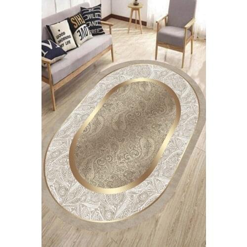 Ellipse living room carpet marble design stripe decorative non-slip bottom faux leather carpet easy clean thai feather fabric washable