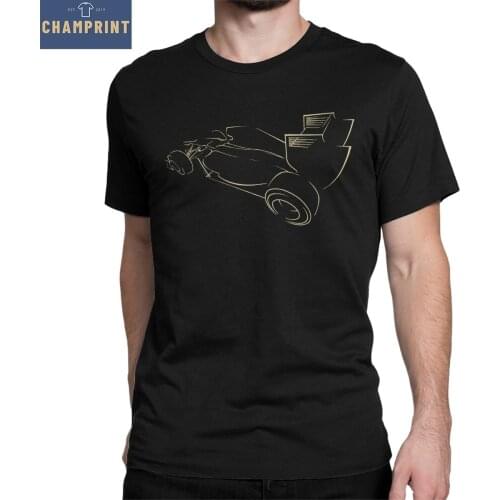 Ayrton Senna Racing Car Silhouette Men T Shirt Novelty Tees Short Sleeve Crewneck T-Shirt Pure Cotton Birthday Present Tops