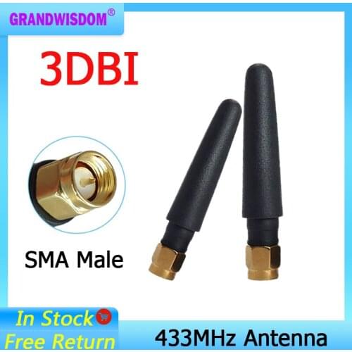 433MHz Antenna 3dbi SMA Male Connector Plug 433 MHz Directional Antena Small Size Waterproof Antenne for Lorawan watermeter