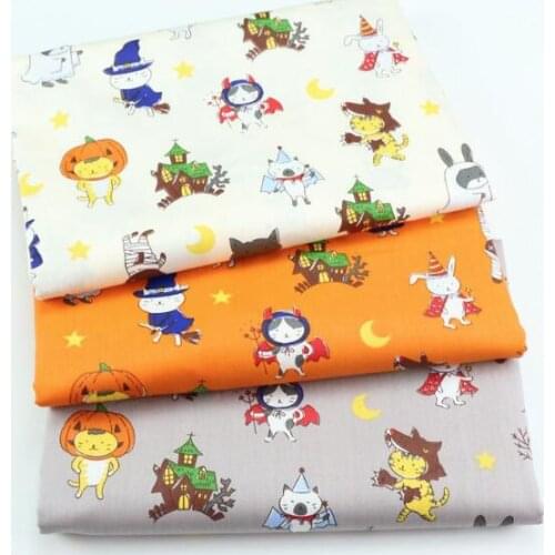 50*160CM Cartoon Halloweens Day Printed Cotton Fabric Handmade Materials Baby Kids Quilting Bedding Clothes Home Textile Making