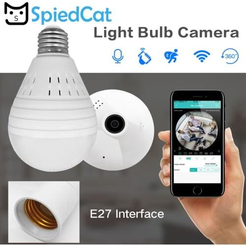 IP Camera Fisheye 360 Degree Wireless Panoramic Surveillance Security Camera Wifi Night vision Bulb Lamp CCTV Cam P2P