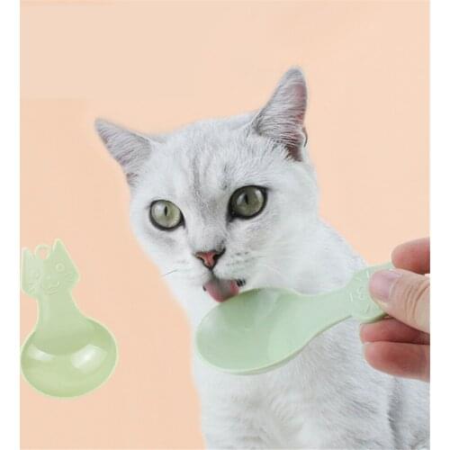 Colorful Pet Food Spoon Multi-Function Dog Bowl Cat Plastic Cute Shovel Bottle Puppy Scoop Cup Feeding Feeder Drinking Fountain