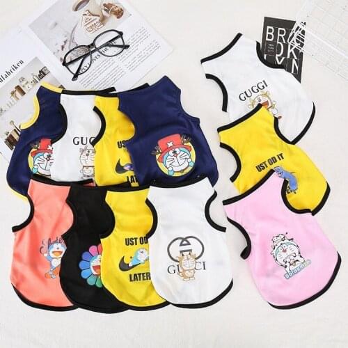 Cartoon Dog Shirt Summer Small Dog Clothes T Shirt Puppy Breathable Vest Yorkshire Terrier Pet Clothes Ropa Perro Pets Clothing