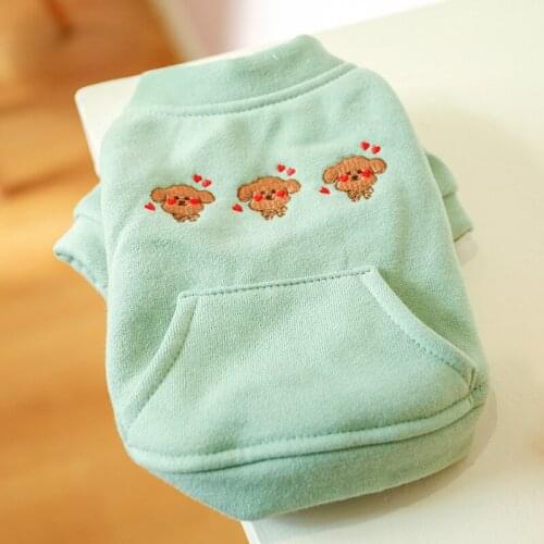 New Pet Clothes Autumn Winter Plus Velvet Cartoon Dog Cat Clothes with Pocket Small Dog Coat Jackt Puppy Dog Shirt
