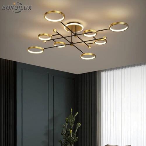 New Modern LED Chandelier Lights Dimmable Remote Luminaire Dining Living Room Bedroom Kitchen Iron Aluminum Lamp Indoor Lighting