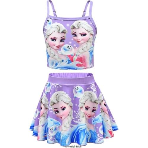 Original Disney Frozen Elsa girls swimwear swimsuit One Piece girls bath beach cartoon figures Party kid
