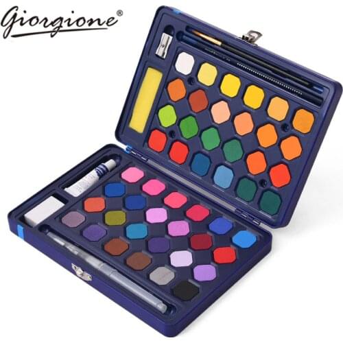 Watercolor Pigment Solid Set Hand-painted 12/24/36/48 Colors Water Color Iron Box Portable Childrens Packing Artistic Supplies