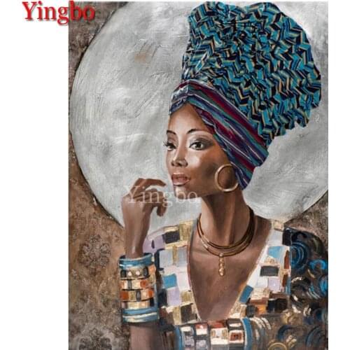 Full Square Diamond Embroidery-African American Black Woman 5D DIY Diamond Painting Cross Stitch Mosaic Home Decoration