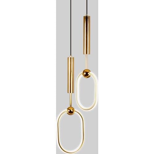 Bedside chandelier postmodern Nordic minimalist chandelier living room long hanging wire bedroom bedside lamp