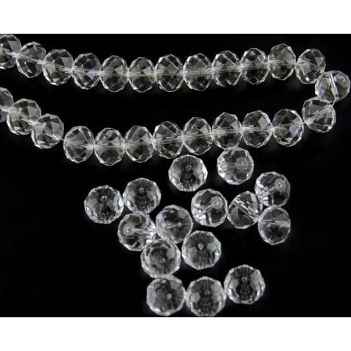 Transparent Color Crystal Rondelle Beads Feng Shui Faceted Glass Bead Bracelet Necklace For Jewelry Making