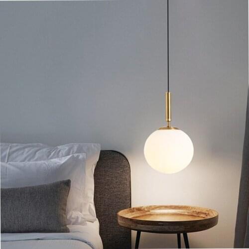 Modern Copper Sliver Shade Mirror Chandelier Light E27 Led Pendant Lamp Modern Christmas Glass Ball Lighting Ing deco maison