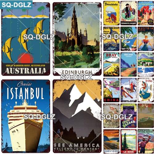 [SQ-DGLZ] AUSTRALIA City Metal Sign Vintage Plaque Wall Decor For Bar Country Plate Tin Sign Travel Montain Poster