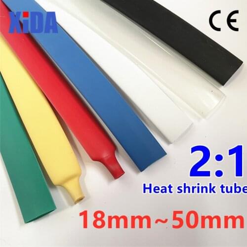 1M/lot 7 Color 18mm/20mm/22mm/25mm/28mm/30mm/35mm/40mm/50mm Electronic Heat Shrink Tubing 2:1 Heat Shrinkable Tube Sleeving Wrap