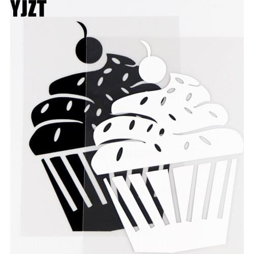 YJZT 9.8×14.1CM Delicious Cake Beautiful Car Sticker Vinyl Decal Car Window Decor Black / Silver 10A-0791