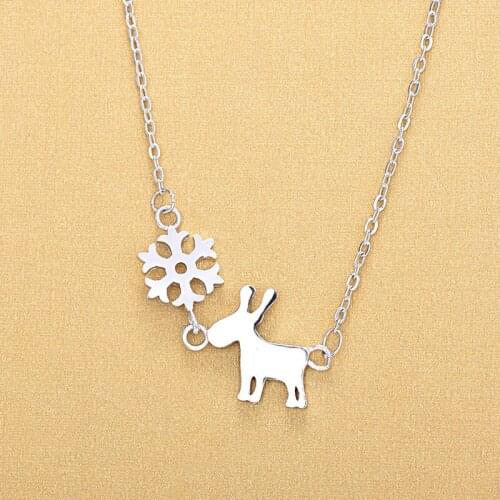 Bohemian New Silver Color Snow Deer Necklaces For Women Fashion Long Choker Necklace Statement Jewelry Gifts Collar