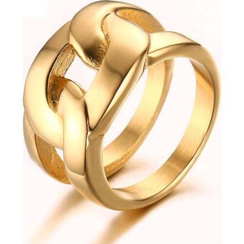 Gold-color Rings for Men Trendy X Cross Long Rings for Wedding Party Jewelry Wholesale