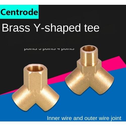 1/4IN 3/8IN 1/2IN Y-type Tee Inside and Outside and Outside Three Outer Wire Copper Joints One Point Two Way Water Separator