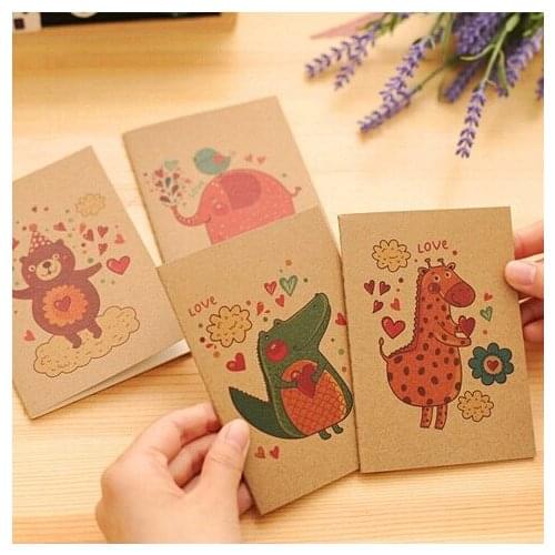 1pcs/lot Cartoon Animal Funny Time series mini paper notebook Notepad Memo pads Christmas gift office school supplies