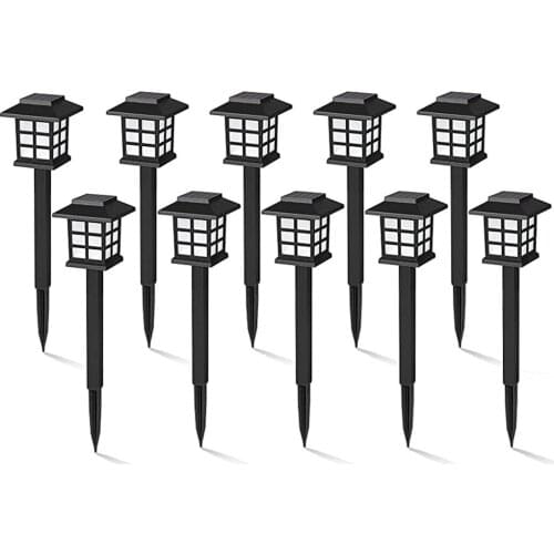 10pcs LED Solar Pathway Lights Outdoor Waterproof Solar Lawn Lamps for Garden Landscape Path Yard Patio Walkway Lawn Light