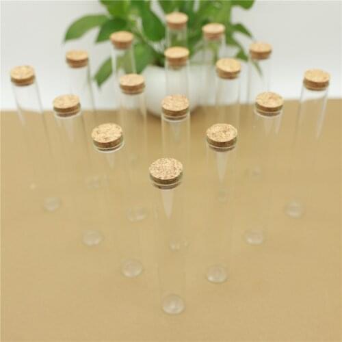 12pcs/lot DIY Mini Glass Jar 30*200mm 110ml Test Tube Cork Stopper Spice Bottles Container Small Vials Tiny glass Bottles