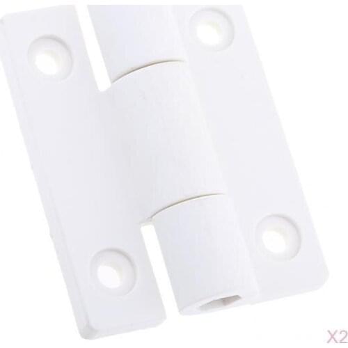 2Pcs 56x43mm White Plastic Reinforced Window Door Cabinet Butt Bearing Hinge