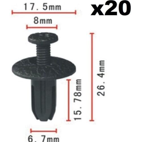 20x For Honda Screw expansion buckle 7mm / Nylon Retainer Clip