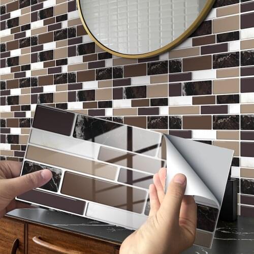 Marble-printed Lightweight Crystal Tiles Are Attached To Sticky Floors and Home Kitchen Refurbished Walls Living Room Decoration