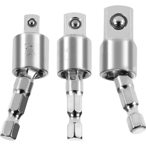 GTBL 3 Pack Impact Grade Socket Adapter 360-Degree Universal Joint Swivel Socket Set, Socket to Drill Adapter
