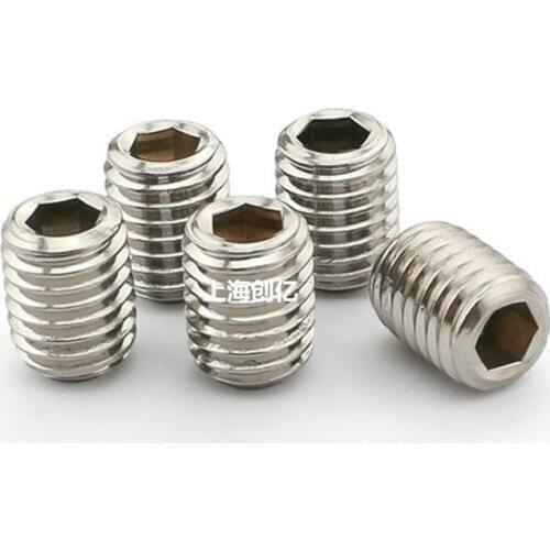 304 stainless steel flat end screw GB77 inner six angle headless screw set screw M4*25