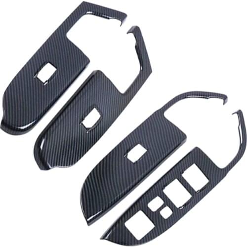 4Pcs/Set ABS Car Door Window Lift Switch Cover Trim Left Hand for Mitsubishi ASX / Outlander Sport 2020 Car Styling