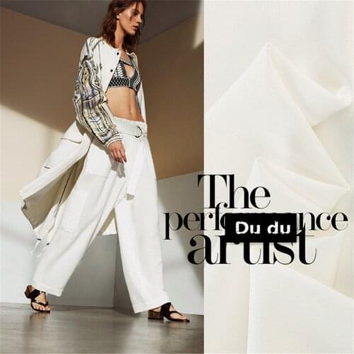 50CM 100% Hemp Spring Summer Clothing Fabric White Sand washing Designer Fabric DIY