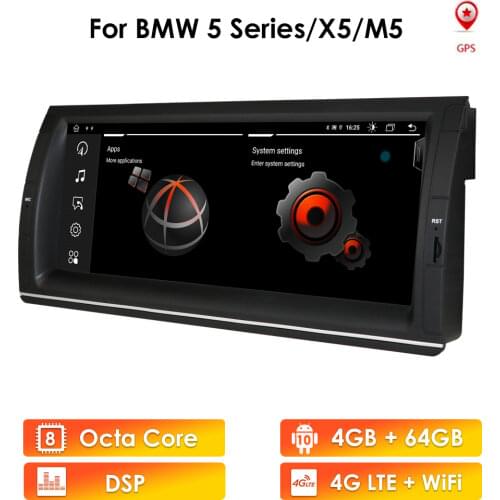 8CORE Android 10 Car Auto Radio for Bmw 5 E53 E39 X5 M5 E38 Video Stereo Multimedia Player GPS DSP BT RDS USB 4G 64G WIFI Canbus