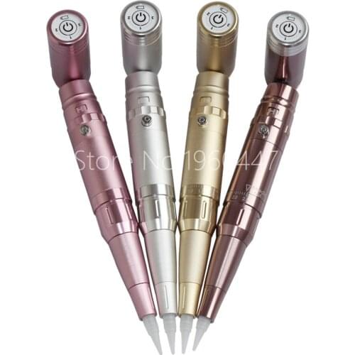 Wireless battery permanent makeup machine eyebrow manual tattoo gun pen for 3d lips eyebrow eyeliner 4 colors import motor