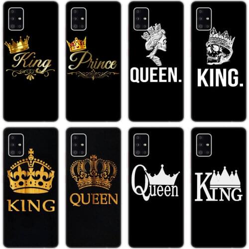 King queen couple lovers Soft Case for Samsung Galaxy A12 A02 A03S A21S A22 A32 A52 A72 A82 Quantum 2 S21 Plus FE Ultra M02S M12