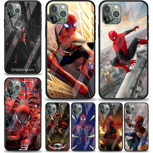 Iron Spider Avengers Tempered Glass Cover For Apple IPhone 12 Mini 11 Pro XS MAX XR X 8 7 6S 6 Plus Phone Case Coque