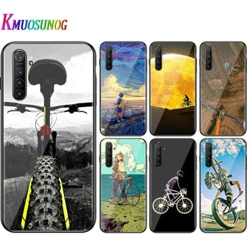 For OPPO A5 A9 2020 F7 Phone Cover Bike Cycling Art for OPPO Reno 2 Z 2Z 2F 3 4 Pro 5G Bright Black Phone Case