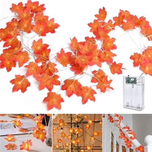 Decor Pumpkin Light Halloween Maple Lighted Garland Battery Garland Halloween Decoration Pumpkin Light Home Indoor Outdoor Deco