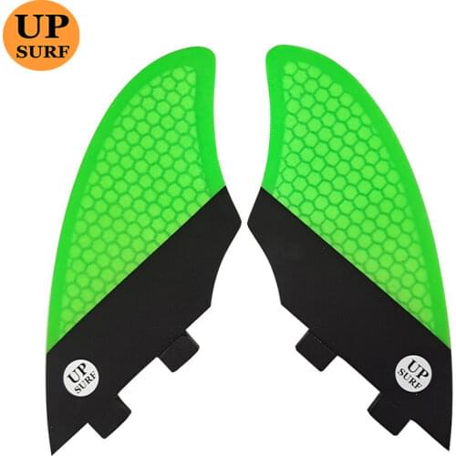 Surfboard Double Tabs Fin Black With Green ColorKeel Fin Twin Fins In Surfing KEEL fins Surf Water Sport Surf Accessories upsurf