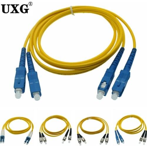 Double SC LC ST FC UPC To Dual LC UPC Simplex 3.0mm PVC Single Mode Fiber Patch Cable Fiber Optic Patch Cord Cable 1m 2m 3m 50m