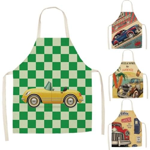 Kids Cartoon Apron Car Transportation Bicycle Kitchen Aprons Suitable for Home Cooking Children Painting Anti-dirty Apron