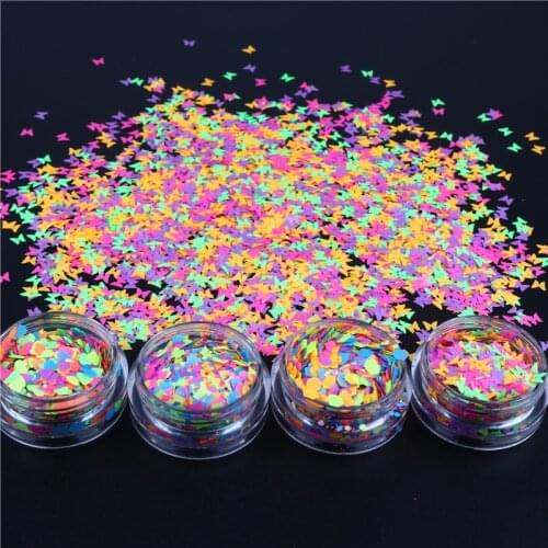 10ml/Jar Fluorescence Nail Paillette Flakes Fluorescent Hexagon Nails Glitter Sequins For Nail Body Art Decor Glow In The Dark