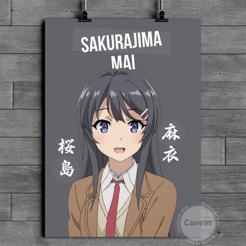Canvas Anime Sakurajima Mai Pictures Home Manga Decoration Paintings Poster HD Prints Wall Art Modular Living Room
